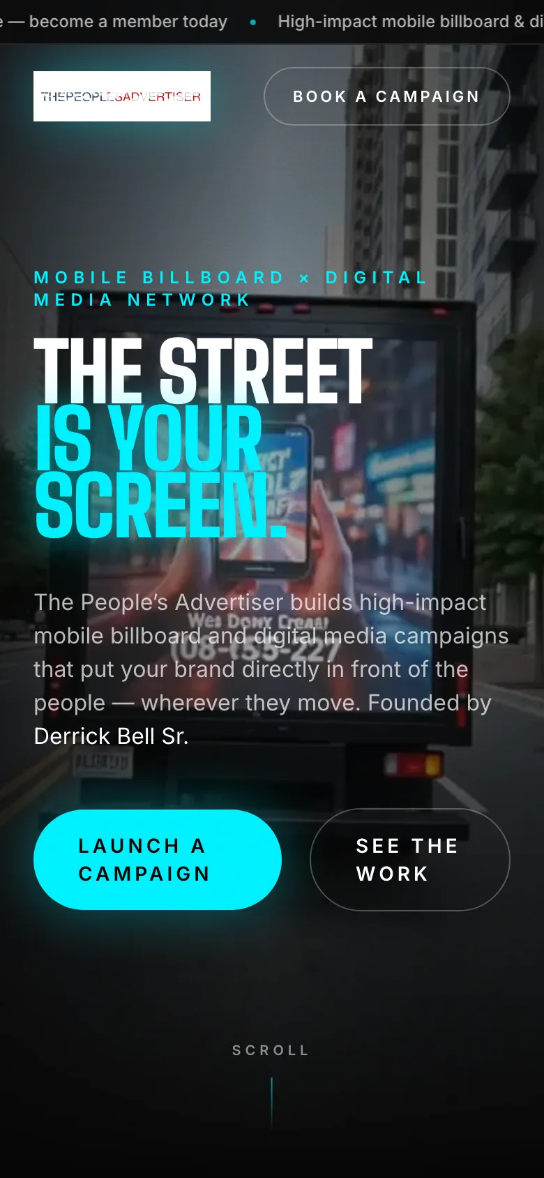 The People’s Advertiser home page on a phone.